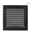 Kratka wentylacyjna malowana czarna 22x22 z żaluzją