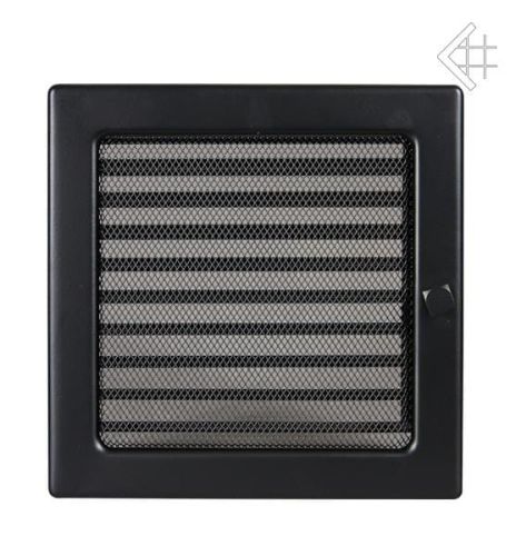 Kratka wentylacyjna malowana czarna 22x22 z żaluzją