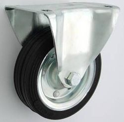 Koło metalowo-gumowe w obudowie stałej fi 140