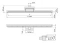 SpiroFlex Odwodnienie szczelinowe AquaSTEEL LS z rusztem szlifowanym SZG z mankietem hydroizolacyjnym 80cm