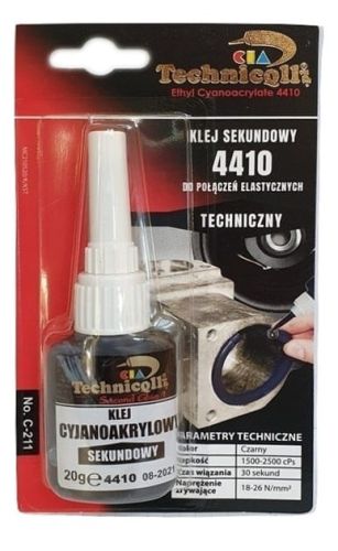 Klej sekundowy cyjanoakrylowy do połączeń elastycznych Technicoll 20g