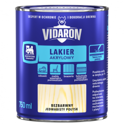 Vidaron - Lakier akrylowy do drewna bezbarwny jedwabisty połysk 0.7l 