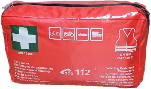 Apteczka pierwszej pomocy materiałowa DIN DUO PLUS + kamizelka odblaskowa.jpg