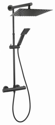 FERRO TREVI SQUARE BLACK Zestaw natryskowy z baterią termostatyczną NP75SQ-TRV7U-BL