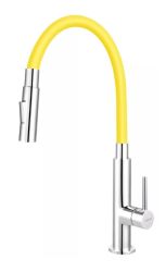 FERRO ZUMBA SLIM 2F Bateria zlewozmywakowa, elastyczna wylewka 2-funkcyjna, cytrynowa BZA43C