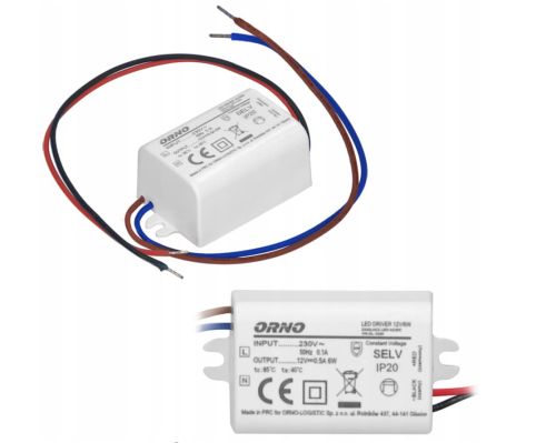 Zasilacz LED 12V DC, 6W ORN