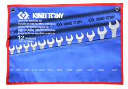 KING TONY 1112MRN ZESTAW KLUCZY PŁASKICH 12CZ. 6 - 32MM, ETUI