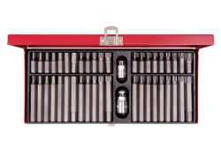 KING TONY 1044CQ ZESTAW BITÓW 10MM 44CZ. HEX 4 - 12MM, TORX T20 - T60, SPLINE M - M12, KASETA