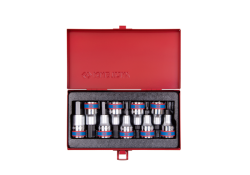 KING TONY 4110PR ZESTAW NASADEK Z KOŃCÓWKĄ HEX 1/2" 9 CZ. KRÓTKIE 3 - 14MM KASETA