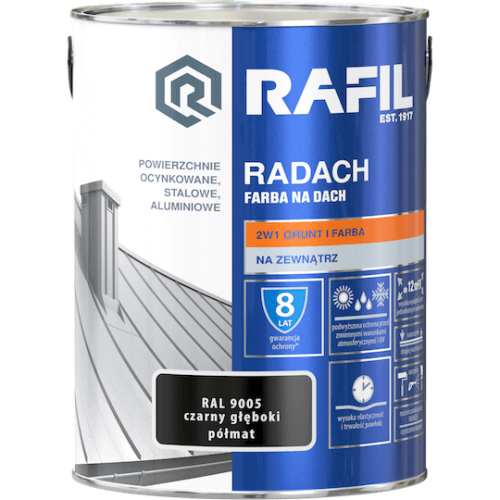 Radach czarny głęboki RAL 9005 półmat 5L