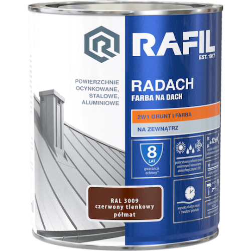 Radach czerwony tlenkowy RAL 3009 półmat 0,75L