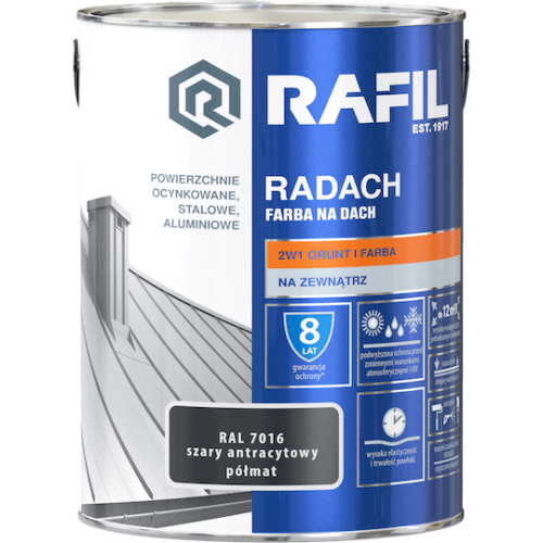 Radach szary antracytowy RAL7016 półmat 5L