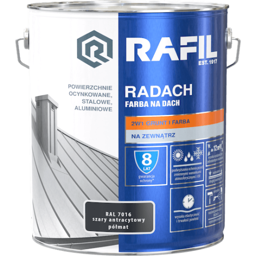 Radach szary antracytowy RAL7016 półmat 10L