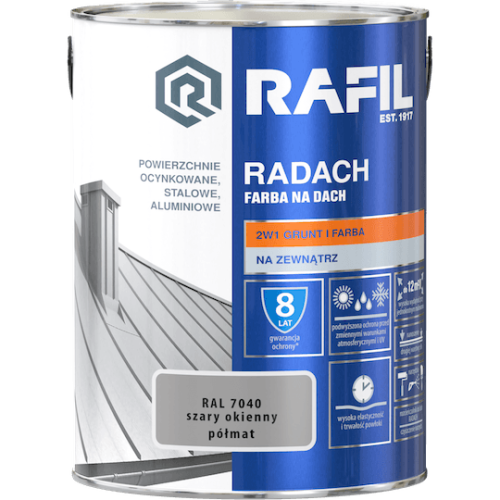 Radach szary okienny RAL 7040 półmat 5L