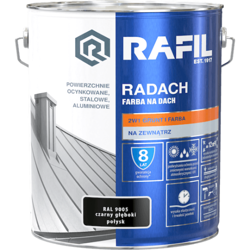 Radach czarny głęboki RAL 9005 połysk 10L