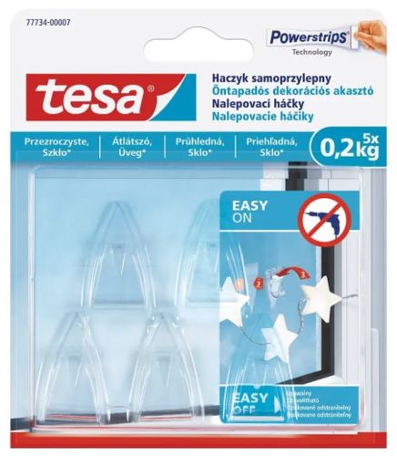 tesa® Haczyk samoprzylepny 0,2 kg, przezroczyste i szkło