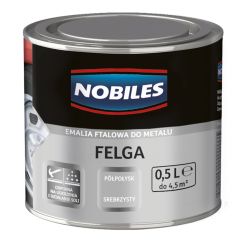 Emalia ftalowa do metalu,  do felg stalowych FELGA  0,5l półpołysk srebrzysty