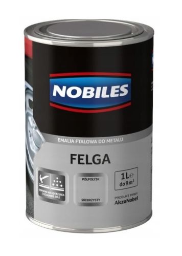 Emalia ftalowa do metalu, do felg stalowych FELGA 1l półpołysk srebrzysty