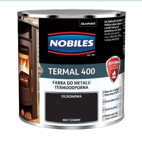 Nobiles Farba silikonowa termoodporna 0.2l TERMAL 400 CZARNY MAT