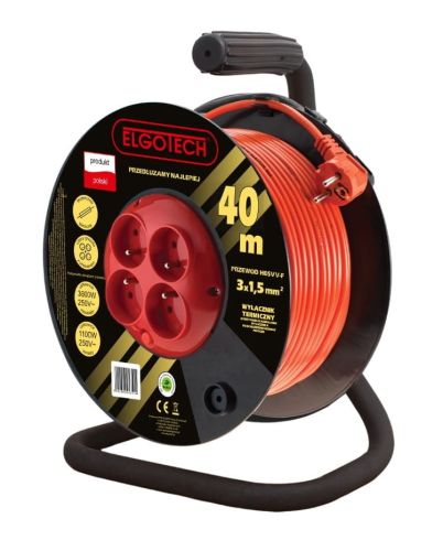 Przedłużacz bębnowy 40m 4G ELGOTECH 3x1,5