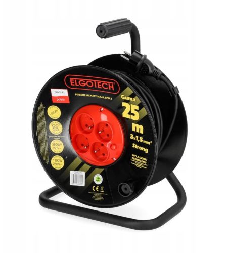 Przedłużacz bębnowy 25m 4G ELGOTECH 3x1,5
