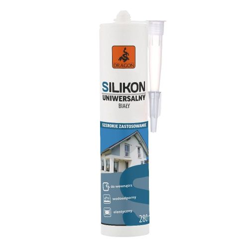 Silikon uniwersalny biały 280ml Dragon