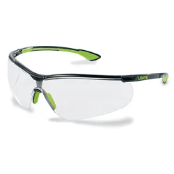 Okulary ochronne bezbarwne UVEX Sportstyle (nr 9193.265) - oprawka czarno-zielona