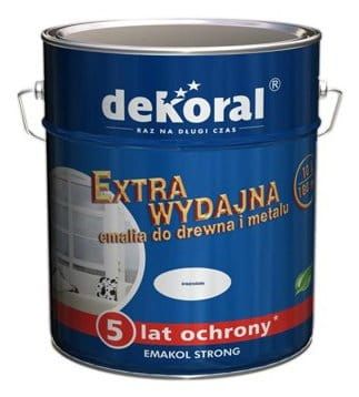 Emakol Strong, emalia do drewna i metalu 5l Dekoral - biały połysk