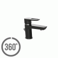 CERSANIT MILLE BLACK bateria umywalkowa stojąca z korkiem automatycznym S951-048