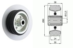 Koło metalowo-gumowe fi 80