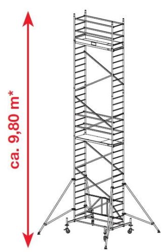 Rusztowanie jezdne składane, aluminiowe ProTec XS Krause 9.8m robocza 920072