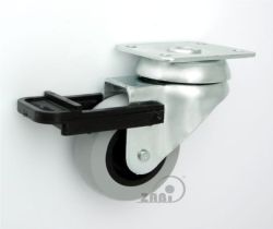 Koło meblowe w obudowie skrętnej z hamulcem tworzywo-gumowe fi 50