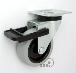 Koło meblowe w obudowie skrętnej z hamulcem tworzywo-gumowe fi 72