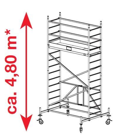 Rusztowanie jezdne składane, aluminiowe ProTec XS Krause 4.8m robocza 920027