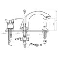 Padwa Bateria wannowa 3-otworowa jednouchwytowa PVD BTP11APVD