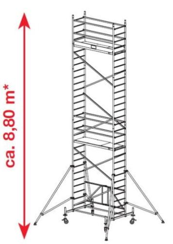 Rusztowanie jezdne składane, aluminiowe ProTec XS Krause 8.8m robocza 920065