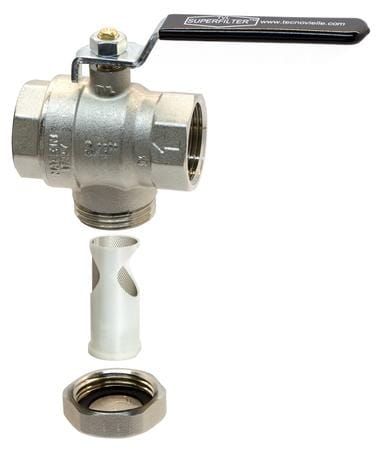 Tecnovielle Zawór kulowy z filtrem w kuli 6/4" RĄCZKA