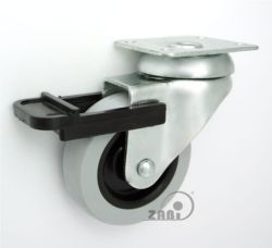 Koło meblowe w obudowie skrętnej z hamulcem tworzywo-gumowe fi 60