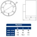Wymiary Wentylator kanałowy EURO1 fi100