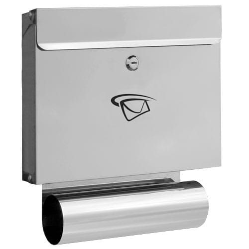 Skrzynka na listy nierdzewna pozioma wewnątrzlokalowa S-18NT z tubą na prase