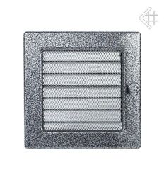 Kratka kominkowa malowana czarno-srebrna 17x17 z żaluzją