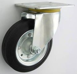 Koło metalowo-gumowe w obudowie skrętnej fi 160