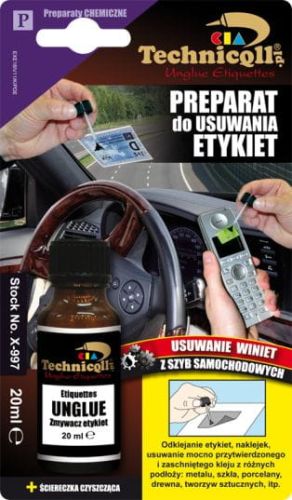 Zmywacz. Preparat do usuwania etykiet 20 ml