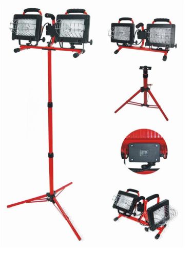 Lampa halogenowa na statywie regulowana 2x500W PROLINE 66158 2w1