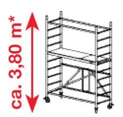Rusztowanie jezdne składane, aluminiowe ProTec XS Krause 3.7m robocza 942098