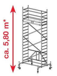 Rusztwanie jezdne składane, aluminiowe ProTec XS Krause 5.8m robocza 945135