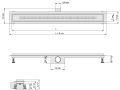 SpiroFlex Odwodnienie liniowe AquaSTEEL LA 90cm - Wymiary
