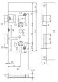 Zamek wpuszczany 72/50 WC HOBES K 135 P-L Rysunek