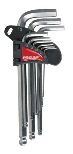 Zestaw kluczy sześciokątnych długich z końcówka kulistą, imbus 9szt. 1,5-10mm 48329